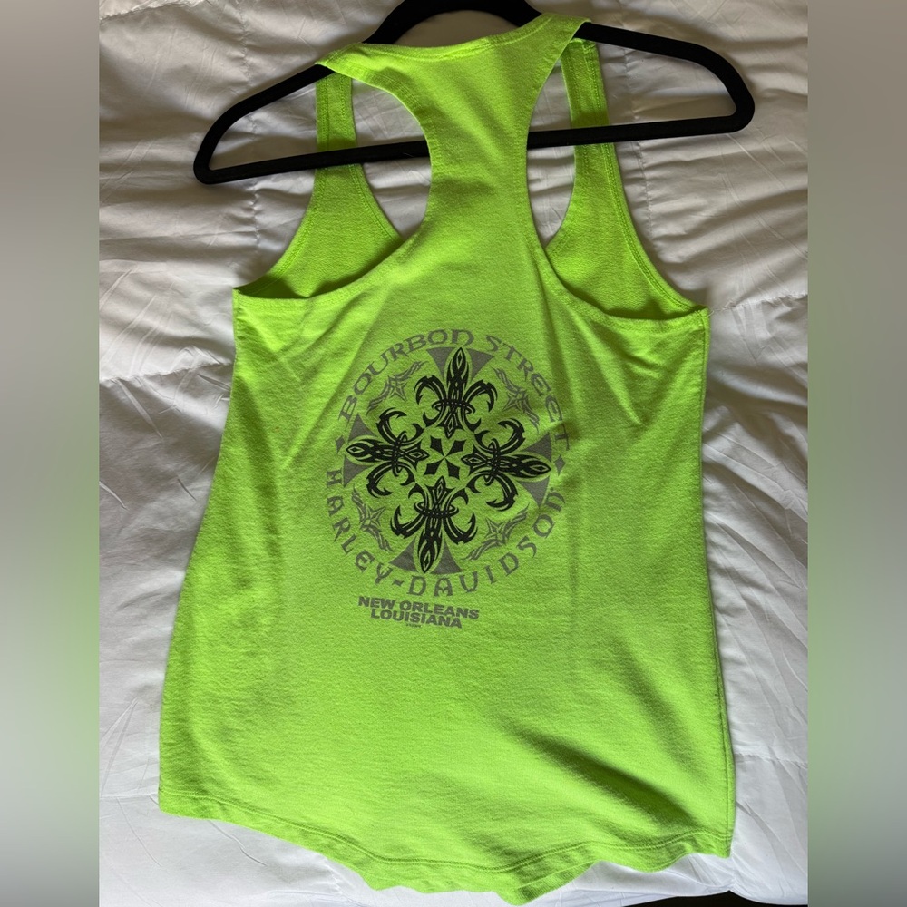 Harley-Davidson Lime Green New Orleans Tank - Picture 2 of 4
